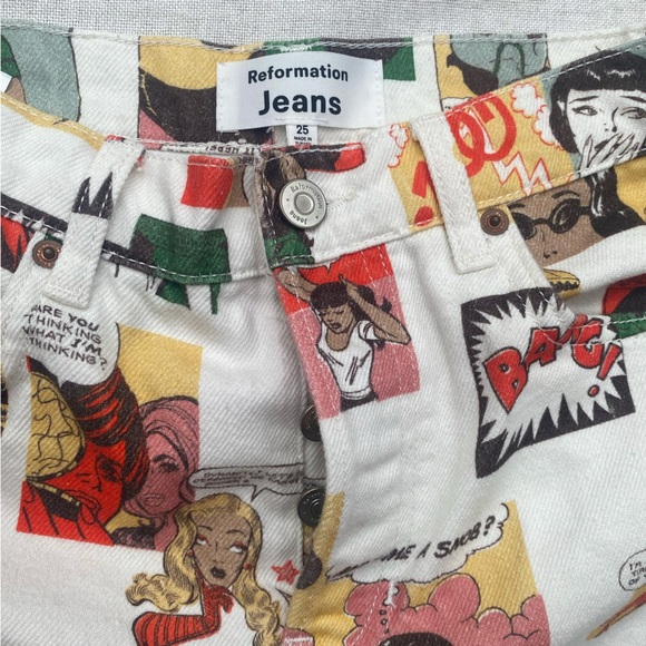 Reformation Women’s Jeans Size 25 High Rise Straight Long Comic Cotton - Picture 6 of 8